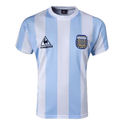 Men Argentina Retro Jerseys Home Soccer Jersey 1986 - discountsoccer