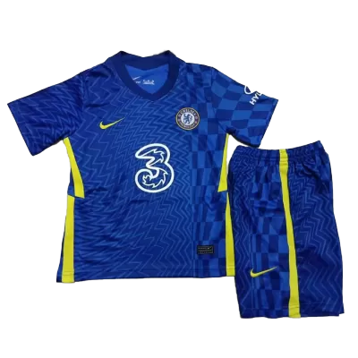 Kids Chelsea Home Soccer Jersey Kit (Jersey+Shorts) 2021/22 - discountsoccer