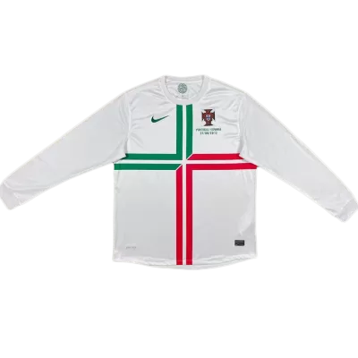 Men Portugal Retro Jerseys Away Long Sleeve Soccer Jersey 2012 - discountsoccer