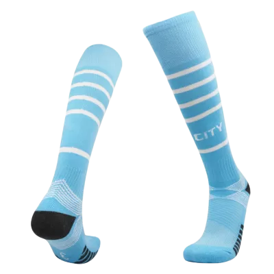 Kids Manchester City Home Soccer Socks 2021/22 - discountsoccer