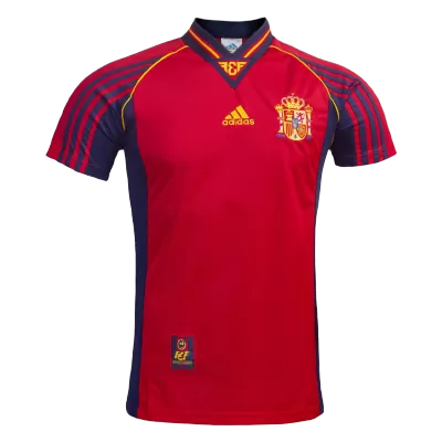 Men Spain Retro Jerseys Home Soccer Jersey 1998 - discountsoccer