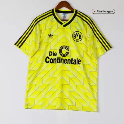 Men Borussia Dortmund Retro Jerseys Home Soccer Jersey 1988 - discountsoccer