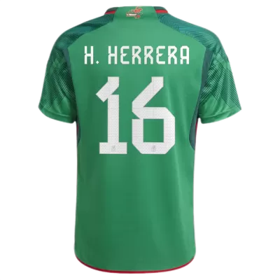 Men Mexico H.HERRERA #16 Home Soccer Jersey Shirt 2022 - discountsoccer