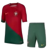 Kids Portugal Home Soccer Jersey Kit (Jersey+Shorts) 2022/23 - discountsoccer