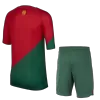 Kids Portugal Home Soccer Jersey Kit (Jersey+Shorts) 2022/23 - discountsoccer