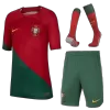 Kids Portugal Home Soccer Jersey Whole Kit (Jersey+Shorts+Socks) 2022/23 - discountsoccer