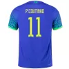 Men Brazil P.Coutinho #11 Away Player Version Jersey 2022 - discountsoccer