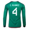 Men Mexico E.ÁLVAREZ #4 Home Long Sleeves Soccer Jersey Shirt 2022 - discountsoccer