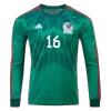 Men Mexico H.HERRERA #16 Home Long Sleeves Soccer Jersey Shirt 2022 - discountsoccer