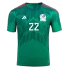 Men Mexico H.LOZANO #22 Home Player Version Jersey 2022 - discountsoccer