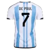 Men Argentina DE PAUL #7 Home Soccer Jersey Shirt 2022 - discountsoccer