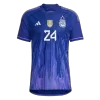 Men Argentina E. FERNANDEZ #24 Three Stars Away Player Version Jersey World Cup 2022 - discountsoccer