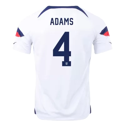 Men USA ADAMS #4 Home Soccer Jersey Shirt 2022 - discountsoccer