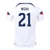 Men USA WEAH #21 Home Soccer Jersey Shirt 2022 - discountsoccer