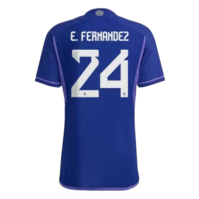 Men Argentina E. FERNANDEZ #24 Three Stars Away Player Version Jersey World Cup 2022 - discountsoccer