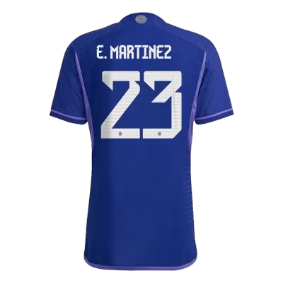 Men Argentina E. MARTINEZ #23 Three Stars Away Player Version Jersey World Cup 2022 - discountsoccer