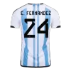 Men Argentina E. FERNANDEZ #24 Home Soccer Jersey Shirt 2022 - discountsoccer