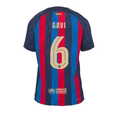 Men Barcelona GAVI #6 Home Player Version Jersey 2022/23 - discountsoccer