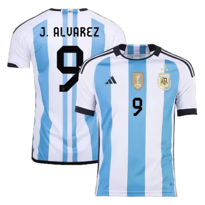 Men Argentina J. ALVAREZ #9 Home Soccer Jersey Shirt 2022 - discountsoccer