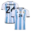 Men Argentina E. FERNANDEZ #24 Home Soccer Jersey Shirt 2022 - discountsoccer