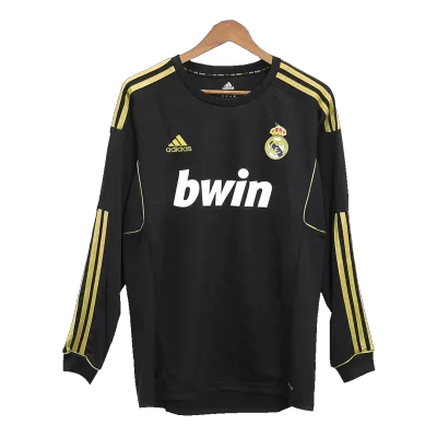 Men Real Madrid Retro Jerseys Away Long Sleeve Soccer Jersey 2011/12 - discountsoccer