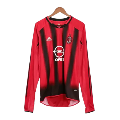 Men AC Milan Retro Jerseys Home Long Sleeve Soccer Jersey 2004/05 - discountsoccer