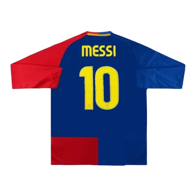 Men Barcelona MESSI #10 Retro Jerseys Home Long Sleeve Soccer Jersey 2008/09 - discountsoccer