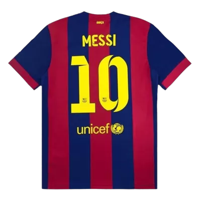 Men Barcelona MESSI #10 Retro Jerseys Home Soccer Jersey 2014/15 - discountsoccer