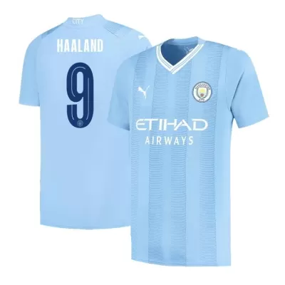 Men Manchester City HAALAND #9 Home UCL Soccer Jersey Shirt 2023/24 - discountsoccer