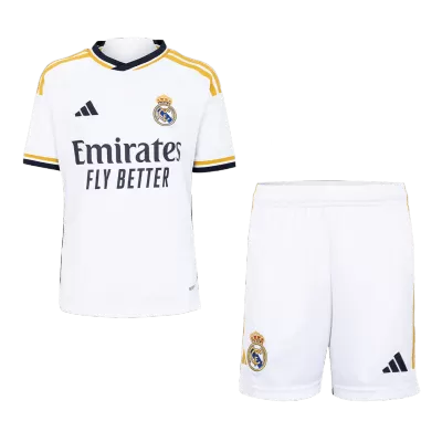 Kids Real Madrid Home Soccer Jersey Kit (Jersey+Shorts) 2023/24 - discountsoccer