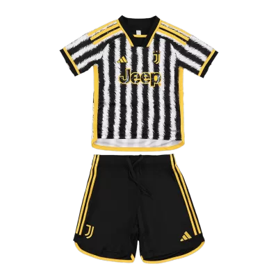 Kids Juventus Home Soccer Jersey Kit (Jersey+Shorts) 2023/24 - discountsoccer