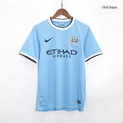 Men Manchester City Retro Jerseys Home Soccer Jersey 2013/14 - discountsoccer