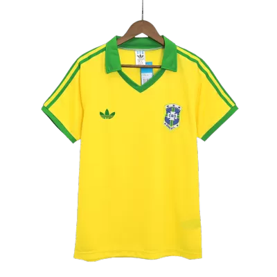 Men Brazil Retro Jerseys Home Soccer Jersey 1977 - discountsoccer