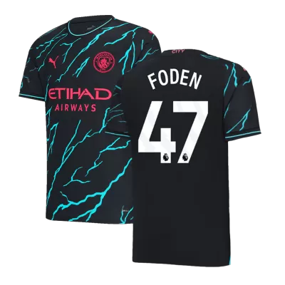 Men Manchester City FODEN #47 Third Away Soccer Jersey Shirt 2023/24 - discountsoccer