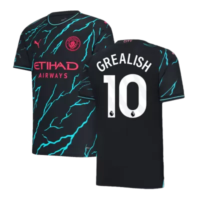 Men Manchester City GREALISH #10 Third Away Soccer Jersey Shirt 2023/24 - discountsoccer