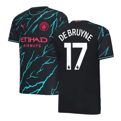 Men Manchester City DE BRUYNE #17 Third Away Soccer Jersey Shirt 2023/24 - discountsoccer