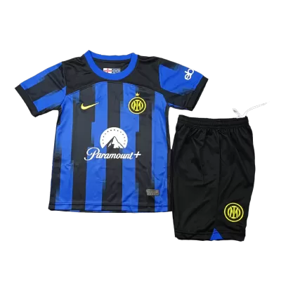 Kids Inter Milan Home Soccer Jersey Kit (Jersey+Shorts) 2023/24 - discountsoccer