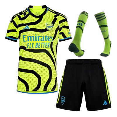 Men Arsenal Away Soccer Jersey Whole Kit (Jersey+Shorts+Socks) 2023/24 - discountsoccer