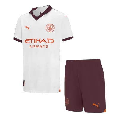 Kids Manchester City Away Soccer Jersey Kit (Jersey+Shorts) 2023/24 - discountsoccer