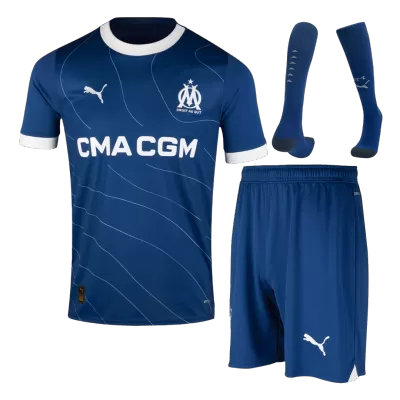 Men Marseille Away Soccer Jersey Whole Kit (Jersey+Shorts+Socks) 2023/24 - discountsoccer