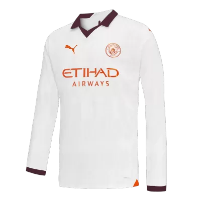 Men Manchester City Away Long Sleeves Soccer Jersey Shirt 2023/24 - discountsoccer