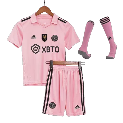 Kids Inter Miami CF MESSI #10 Home Soccer Jersey Whole Kit (Jersey+Shorts+Socks) 2023 - discountsoccer