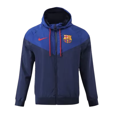 Men Barcelona Windbreaker Hoodie Jacket 2023/24 - discountsoccer