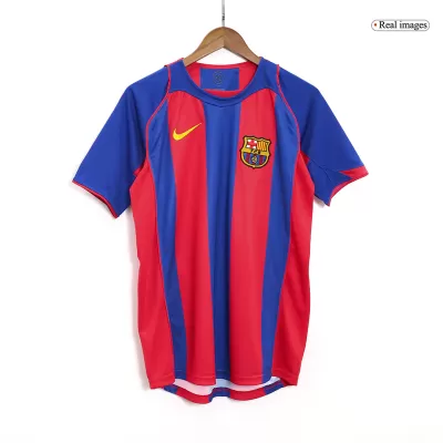 Men Barcelona Retro Jerseys Home Soccer Jersey 2004/05 - discountsoccer