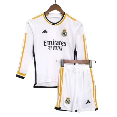 Kids Real Madrid Home Soccer Jersey Kit (Jersey+Shorts) 2023/24 - discountsoccer