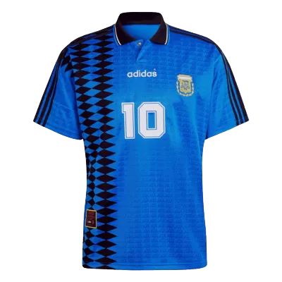 Men Argentina #10 Retro Jerseys Away Soccer Jersey 1994 - discountsoccer