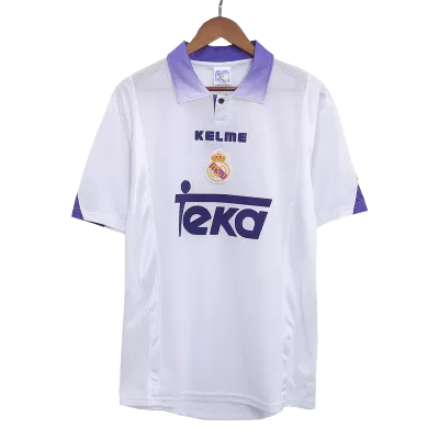 Men Real Madrid Retro Jerseys Home Soccer Jersey 1997/98 - discountsoccer