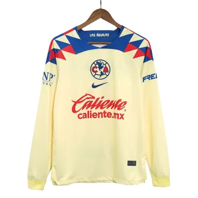 Men Club America Home Long Sleeves Soccer Jersey Shirt 2023/24 - discountsoccer