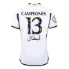 Men Real Madrid CAMPEONES #13 Home Soccer Jersey Shirt 2023/24 - discountsoccer