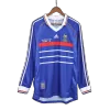 Men France Retro Jerseys Home Long Sleeve Soccer Jersey 1998 - discountsoccer